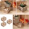 3Pcs Dollhouse Crate Miniature Wooden Milk Crate Dollhouse Fruit Basket Miniature Storage Box for Dollhouse Fairy Garden Accessories Micro Landscape Decor